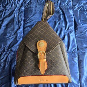 Charlize Zipper Strap Backpack  Signature Coffee brown